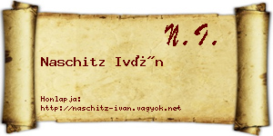Naschitz Iván névjegykártya